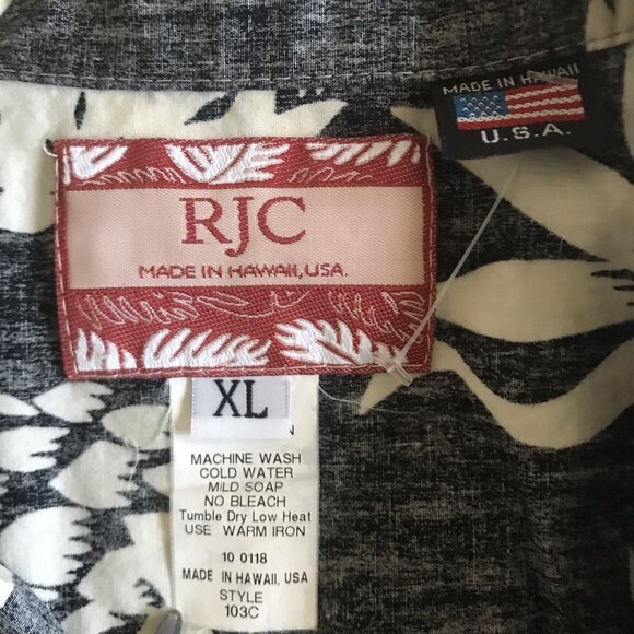 Robert J Clancey RJC Hawaiian Shirt Mens XL Vintage Made in Hawaii - Picture 4 of 6